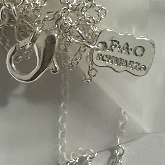 FAO Schwarz Fine Silver Played and Cubic Zirconia Heart Necklace Set - Picture 3 of 5